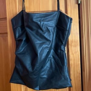 Wolford leather tank with side zipper